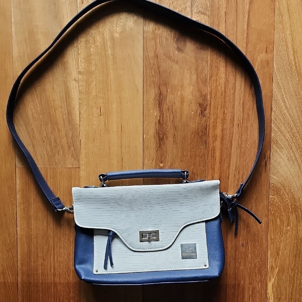 Chic Blue and White Crossbody Bag